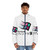 Vaporwave inspired puffer jacket featuring the classic Microsoft Windows 98 logo - men front
