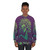 Funky medusa sweatshirt with retro afro hair design - women