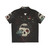 Surreal Hawaiian shirt with skull, abstract, and geometric design