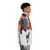Miami Vice inspired puffer jacket with ocean and Ferrari style design - men side right