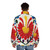 Mexican flowers puffer jacket with vibrant red floral print - men back