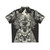 Black Hawaiian shirt with wolf and skull nature design