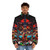 Metroid Dread puffer jacket featuring Samus Aran and the iconic Metroid logo - men front