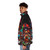 Metroid Dread puffer jacket featuring Samus Aran and the iconic Metroid logo - men side left