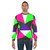 Retro 80s neon color block sweatshirt - men