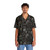 Mycology-inspired black and white Hawaiian shirt with mushroom pattern - People Front