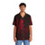 Menacing castle design on a red Hawaiian shirt - People Front