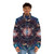 Metatron's Cube Merkabah Puffer Jacket with Sacred Geometry Pattern - men front