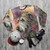 Bohemian Irish Wolfhound Sweatshirt with Floral Watercolor Art - flat lay