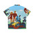 Retro Hawaiian Shirt with Musicians From Bremen Soviet Cartoon Characters - Back