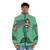 Mermaid themed puffer jacket with seaweed smoking design - men front