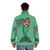 Mermaid themed puffer jacket with seaweed smoking design - men back