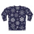 Blue Winter Snowflake Pattern Sweatshirt - Back