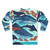 Blue whale and sea life design on cozy sweatshirt - Back