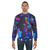 "Blue Tokyo Alley Sweatshirt with Cyberpunk Neon Streetwear Design" - men