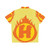 Superhero Hawaiian Shirt with Letter H Fire Insignia - Back