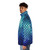 Iridescent mermaid tail puffer jacket with galaxy and ocean-inspired design - men side left