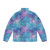 Iridescent puffer jacket with a seamless mermaid scale glitter pattern - Back