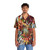Sunflowers and hummingbird design on a colorful Hawaiian shirt - People Front
