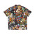 Music-inspired Hawaiian shirt with collage design