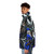 Merlin wizard blue puffer jacket with high fantasy and vintage elements - men side left