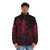 A dark and menacing castle puffer jacket, perfect for Castlevania-inspired gothic fashion. - men front