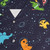 Dinosaurs in Space Hawaiian Shirt with Cosmic Pattern - Detail