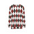 Black, white, and red harlequin diamond pattern sweatshirt - hanging