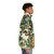 Elegant medieval-inspired puffer jacket with a magical unicorn floral tapestry design - men side right