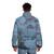Mecha Mr. Mime Puffer Jacket - Sci-Fi Dystopian Landscape with Giant Robot - men back