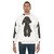 Black dog wearing a cozy sweatshirt - men