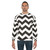 Black and white zig zag geometric pattern sweatshirt - men