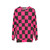 Black and pink checkered pattern sweatshirt - hanging
