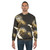 Elegant golden Japanese cranes embroidered on a black sweatshirt - men