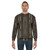 Gold Greek key striped pattern sweatshirt with marble print meander design - men