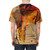 Vibrant surreal collage art design on a high-quality t-shirt - men back