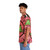 Martha's Vineyard pink and green Hawaiian shirt with stained glass and concentric circle motif - People Left