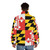 Maryland Flag Graphic Puffer Jacket with State Crest Design - men back
