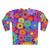 Retro floral hippie sweatshirt with colorful vintage-inspired flower design - Back