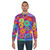 Retro floral hippie sweatshirt with colorful vintage-inspired flower design - men