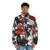 Marvel vs Capcom red puffer jacket featuring characters from popular video game and comic franchises - men front