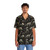 Dinosaur fossil print Hawaiian shirt in black and tan - People Front