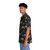 Dinosaur fossil print Hawaiian shirt in black and tan - People Left