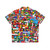 Colorful Hawaiian-style shirt with Polandball country flag globe design - Back