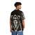 Monochrome hawaiian shirt with digital drawing of ram skull - People Back