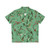 Monkey World Green Hawaiian Shirt with Lush Tropical Floral Print