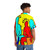 Colorful Hawaiian shirt featuring drumming and percussion motifs - People Back