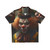 Colorful clown-themed Hawaiian shirt with fun and whimsical design