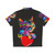 Colorful cat hugging heart print Hawaiian shirt - Back