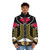 Mariachi-inspired puffer jacket with sombrero and Mexican elements - men front